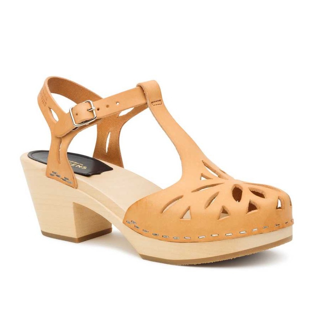 Swedish Hasbeen Lacy Clog  Sandal with Heel